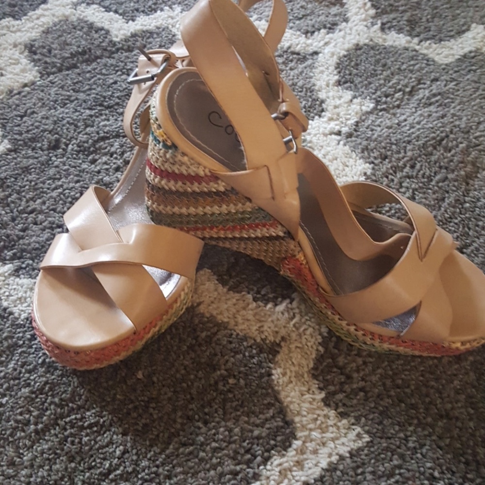 Coconut wedge sandals